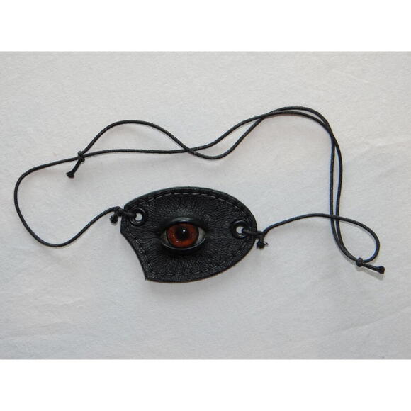 Handmade Black Eye Patch with Realistic Glass Eye - Picture 1 of 5